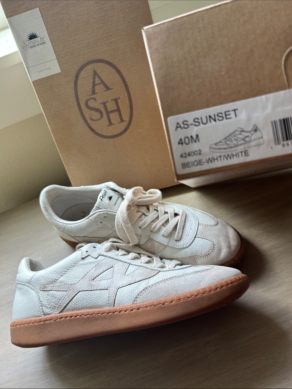 Ash Sunset Retro Sneaker in beige-white/white